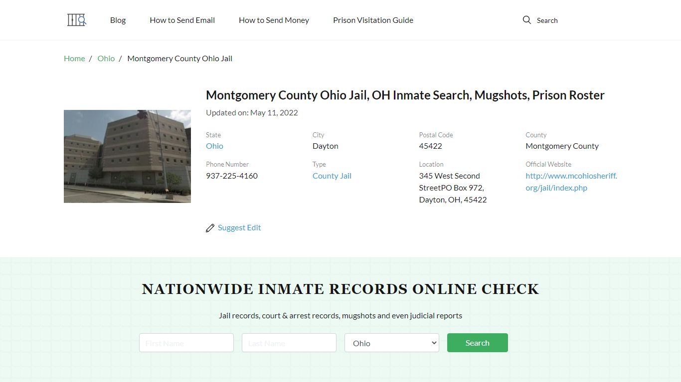 Montgomery County Ohio Jail, OH Inmate Search, Mugshots ...